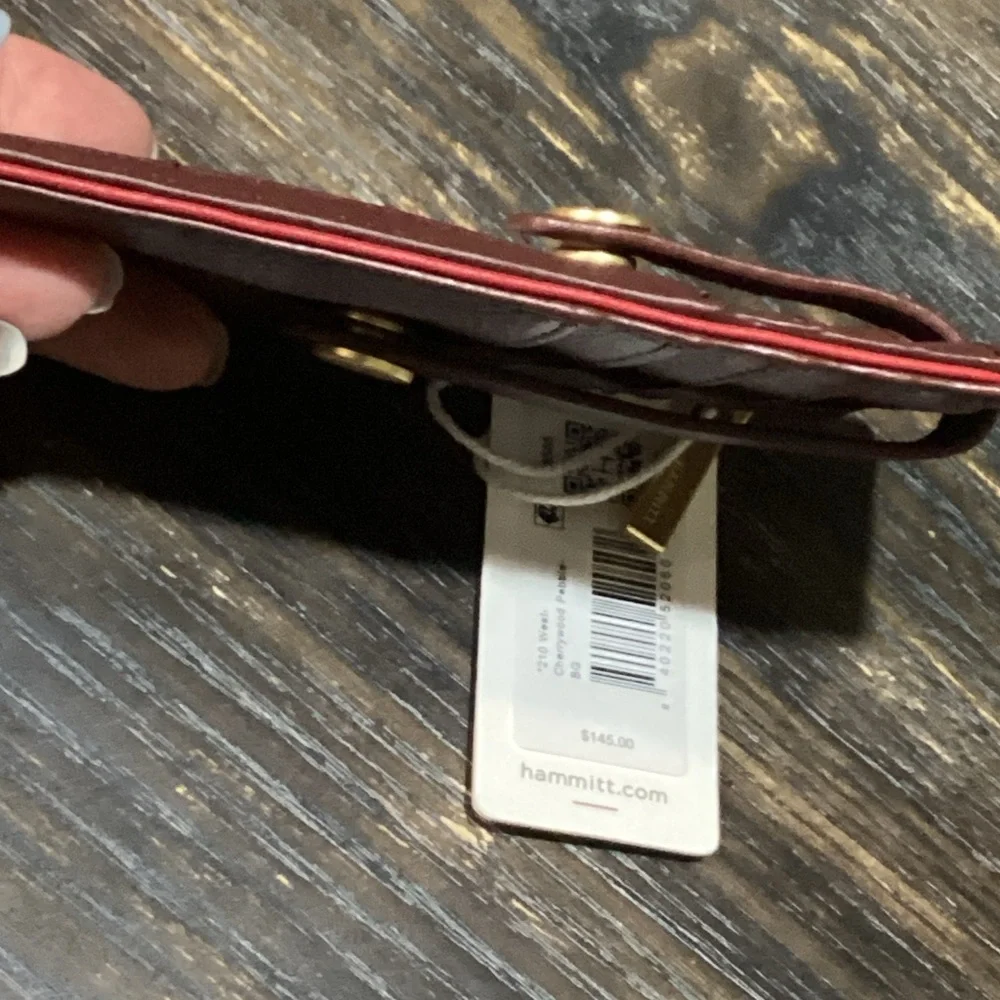 Hammitt 210 West Black Pebble Leather Card Holder